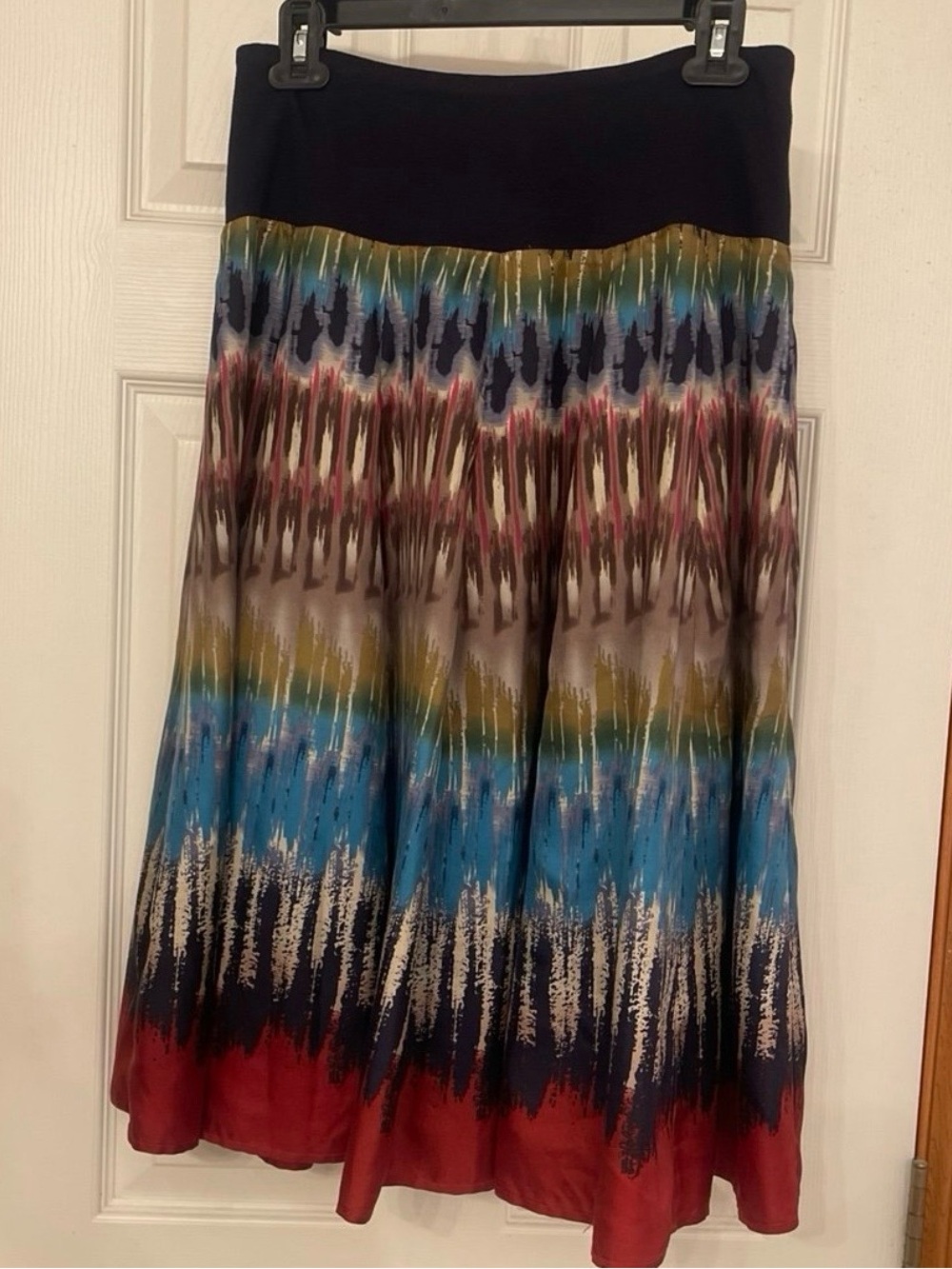 Jones New York Multicolor Small Silk Maxi Skirt Tye Dye Boho style